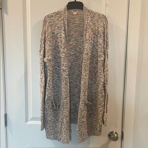 Autumn Multicolor Women's Long Cardigan Sweater, Womens Medium